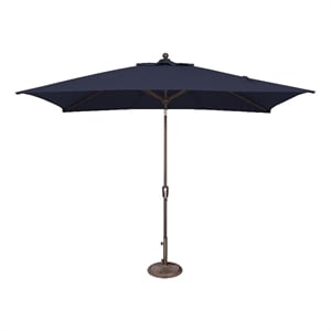 Catalina 6.6' x 10' Rectangle Push Button Tilt Patio Umbrella in Navy