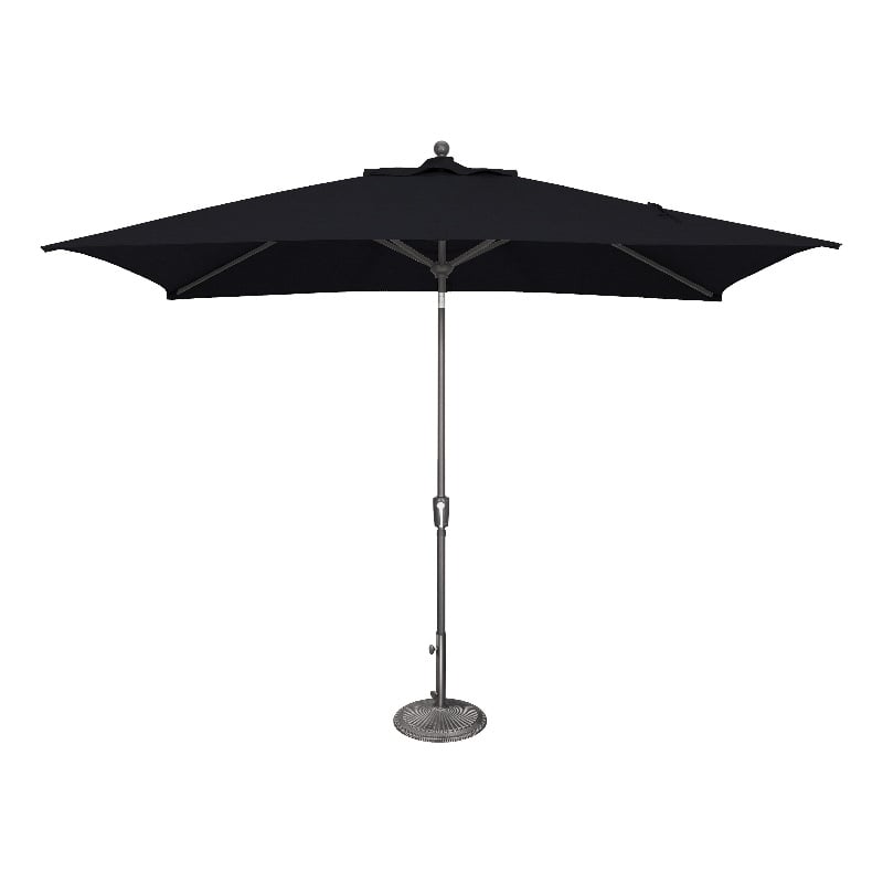 SimplyShade Catalina 6.6' x 10' Rectangle Push Button Tilt Patio Umbrella in Black