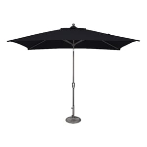 Catalina 6.6' x 10' Rectangle Push Button Tilt Patio Umbrella in Black