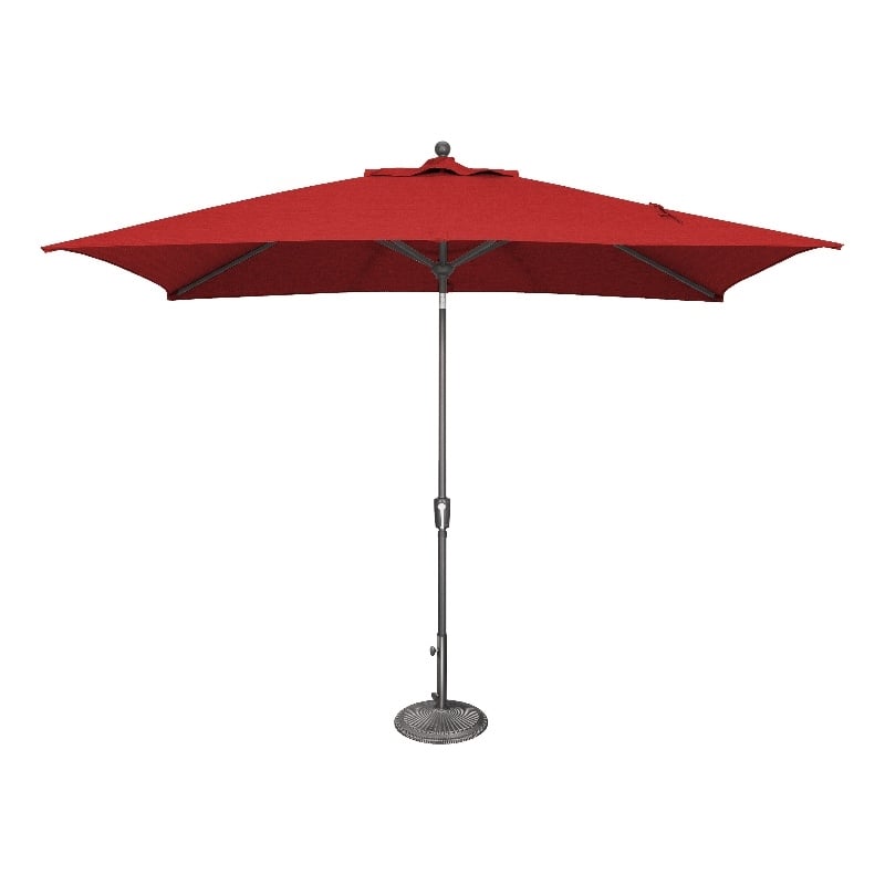 SimplyShade Catalina 6.6' x 10' Rectangle Push Button Tilt Patio Umbrella in Really Red