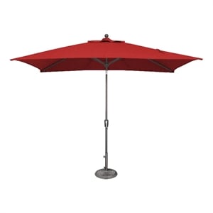 Catalina 6.6' x 10' Rectangle Push Button Tilt Patio Umbrella in Really Red