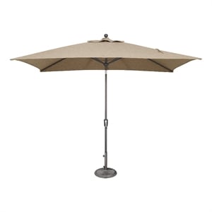 Catalina 6.6' x 10' Rectangle Push Button Tilt Patio Umbrella in Beige