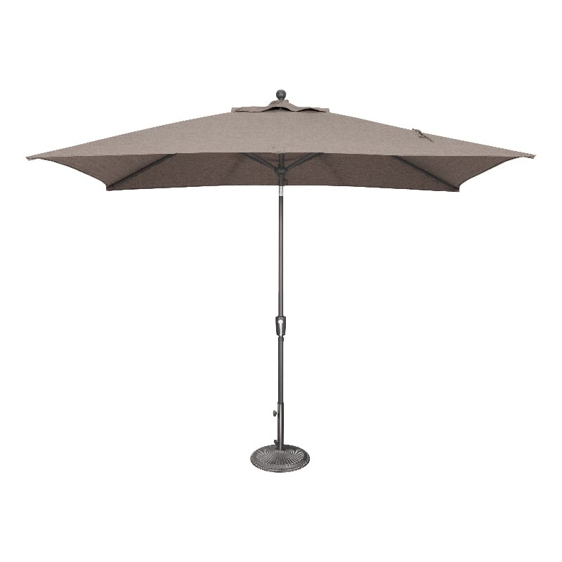 SimplyShade Catalina 6.6' x 10' Rectangle Push Button Tilt Patio Umbrella in Taupe