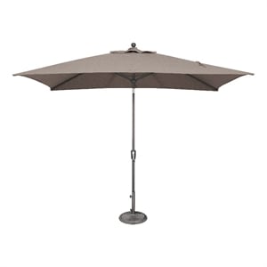 Catalina 6.6' x 10' Rectangle Push Button Tilt Patio Umbrella in Taupe
