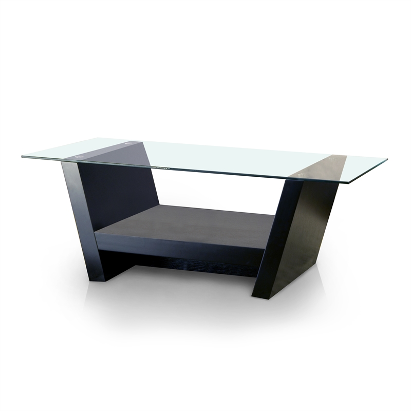 Furniture Of America Watson Modern Black Wood Coffee Table With