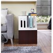 Furniture of America Urich Slatted Wood 1-Shelf End Table in Walnut and White