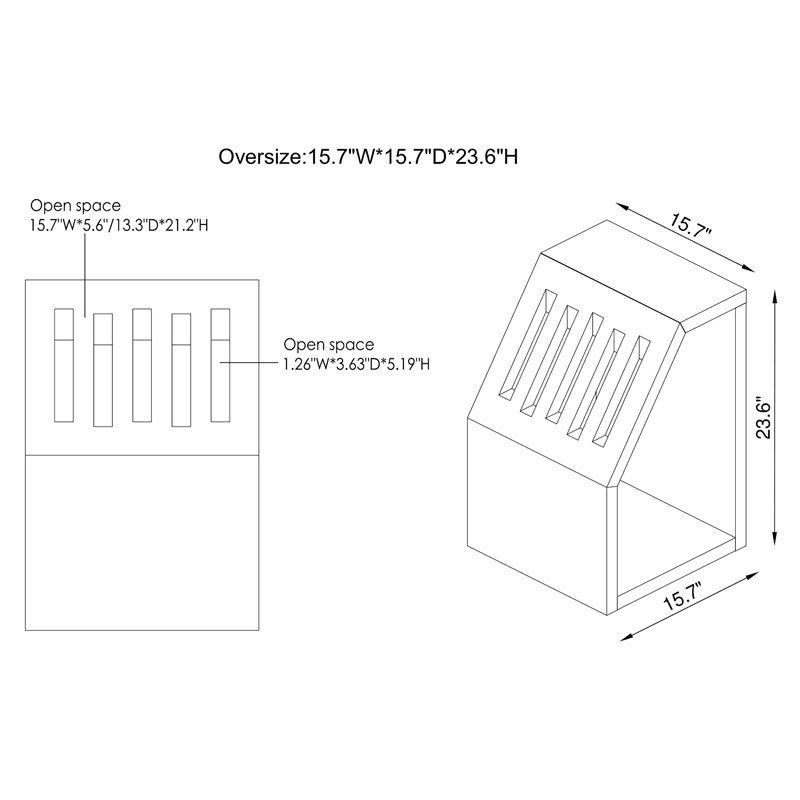 Furniture of America Urich Slatted Wood 1-Shelf End Table in Walnut and White