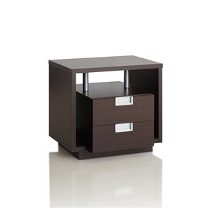 Furniture of America Rowun Modern 2-Drawer End Table in Espresso