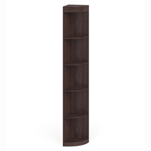 furniture of america maleena 5 shelf contemporary corner wooden bookcase