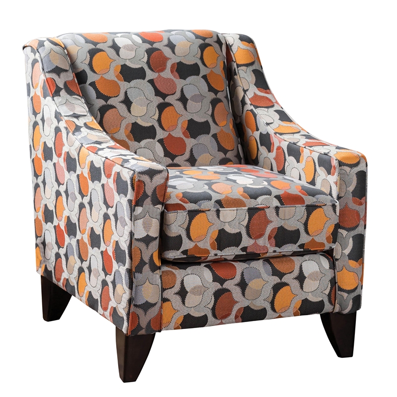 grey and orange accent chairs