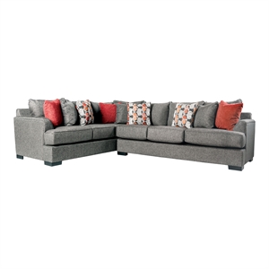 Furniture of America Adula Transitional Fabric Upholstered Sectional in Gray