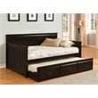 Furniture of America Liam Traditional Wood Twin Daybed with Trundle in Espresso