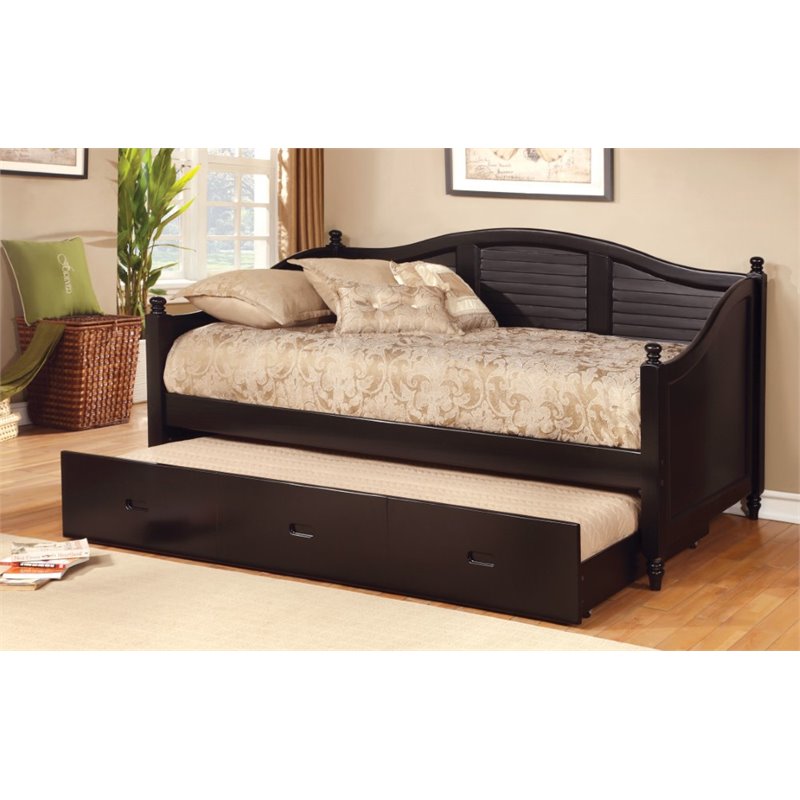 Furniture of America Howell Platform Daybed with Trundle in Black IDF
