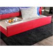 Furniture of America Jenning Faux Leather Upholstered Daybed with Trundle in Red