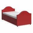 Furniture of America Jenning Faux Leather Upholstered Daybed with Trundle in Red