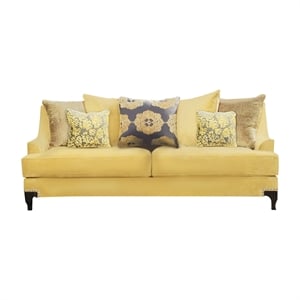 Furniture of America Charlette Traditional Fabric Upholstered Sofa in Gold