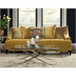 Furniture of America Charlette Traditional Fabric Upholstered Sofa in Gold