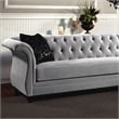Furniture of America Yantzy Transitional Fabric Tufted Sectional in Warm Gray