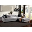 Furniture of America Yantzy Transitional Fabric Tufted Sectional in Warm Gray