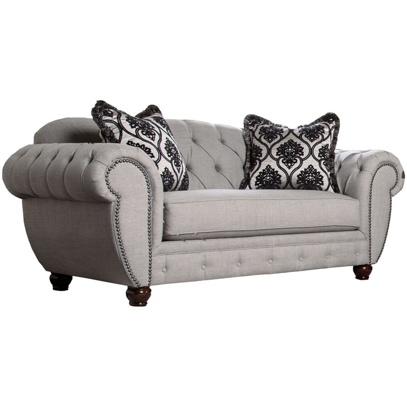 Furniture of America Isabella Transitional Fabric Tufted Loveseat in