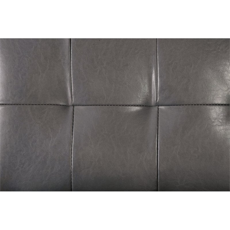Furniture of America Hollie Contemporary Faux Leather Sleeper Sofa Bed in Gray