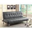 Furniture of America Hollie Contemporary Faux Leather Sleeper Sofa Bed in Gray