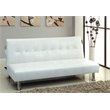 Furniture of America Hollie Contemporary Faux Leather Sleeper Sofa Bed in White