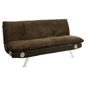 furniture of america malden contemporary faux leather tufted sleeper sofa bed