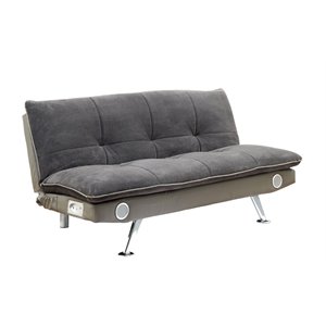 Furniture of America Malden Contemporary Fabric Sleeper Sofa Bed in Gray