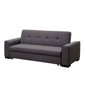 furniture of america cayla contemporary fabric sleeper sofa bed in gray