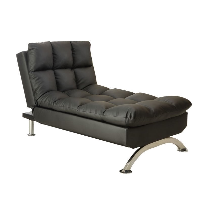 Tufted Leather Chaise Lounge Off 55, Black Leather Chaise Lounge Sofa