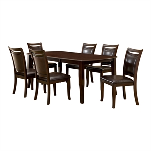 Furniture of America Arriane Wood 7-Piece Dining Set in Dark Cherry and Espresso
