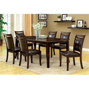 furniture of america arriane transitional solid wood dining set in dark cherry
