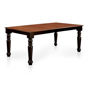 furniture of america bushen wood extendable dining table in black and cherry