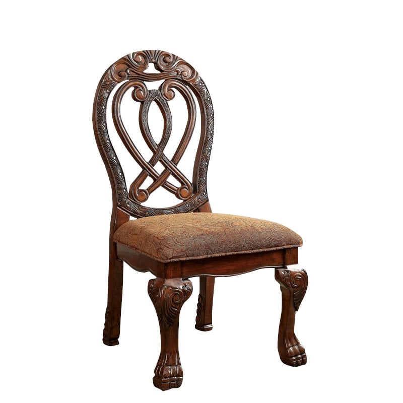 Furniture of America Madison Wood Padded Dining Chair in Cherry (Set of 2)