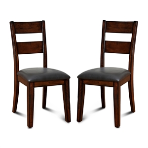 furniture of america arlen wood dining chair in dark cherry (set of 2)
