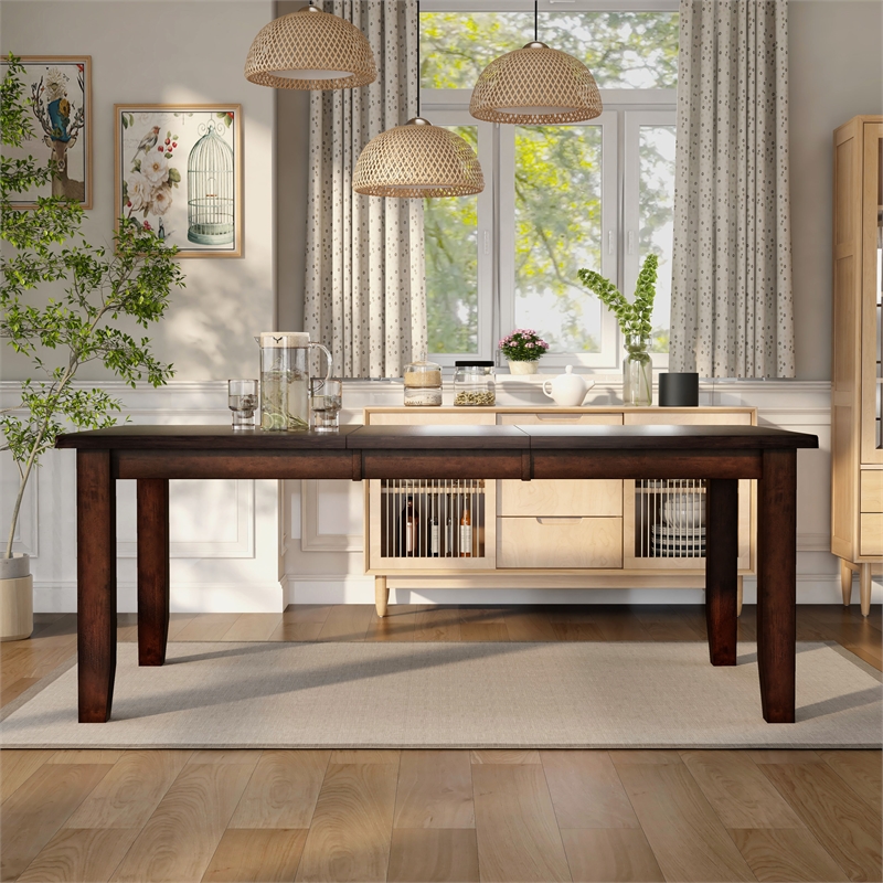 Furniture of America Arlen Wood Extendable Dining Table in Dark Cherry