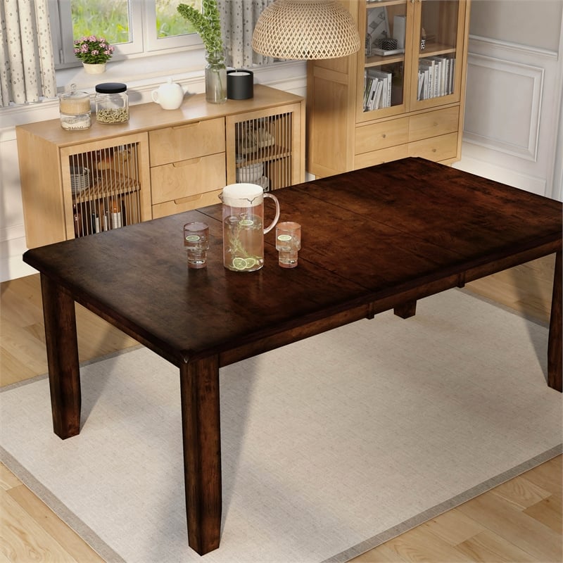 Furniture of America Arlen Wood Extendable Dining Table in Dark Cherry
