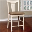 Furniture of America Hendrix Wood Counter Height Chair in White (Set of 2)