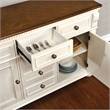 Furniture of America Hendrix Transitional Solid Wood 7-Drawer Buffet in White