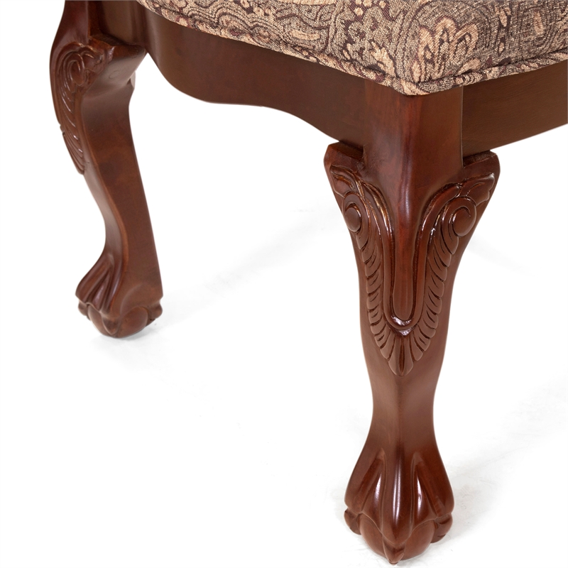 Furniture of America Wilson Wood Dining Arm Chair in Brown Cherry (Set of 2)