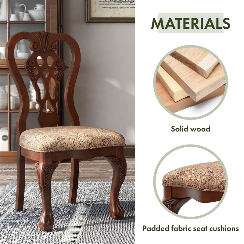 Furniture of America Wilson Wood Padded Dining Chair in Brown Cherry (Set of 2)