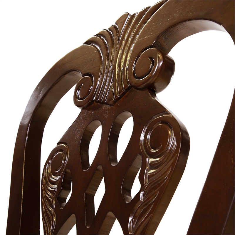 Furniture of America Wilson Wood Padded Dining Chair in Brown Cherry (Set of 2)