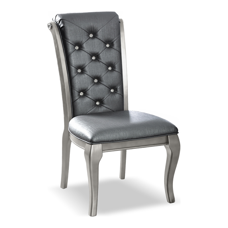 Furniture of America Bethlehem Wood Side Chair in Champagne Gold (Set of 2)