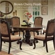 Furniture of America Ramsaran Fabric Dining Chair in Brown Cherry (Set of 2)