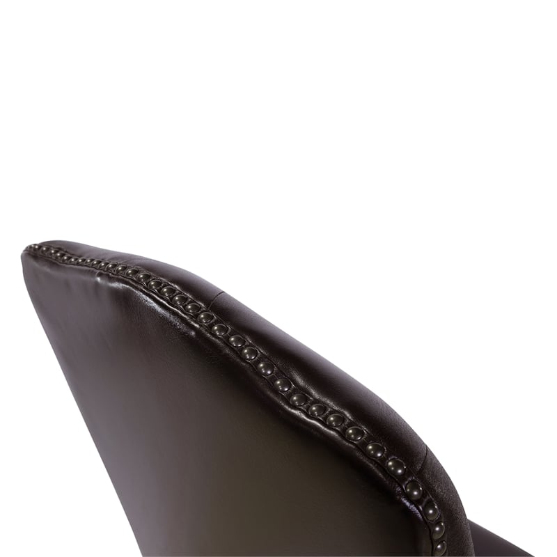 Furniture of America Ramsaran Brown Cherry Faux Leather Dining Chair (Set of 2)