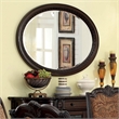Furniture of America Ramsaran Traditional Wood Frame Oval Mirror in Brown Cherry