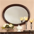 Furniture of America Ramsaran Traditional Wood Frame Oval Mirror in Brown Cherry