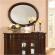 Furniture of America Ramsaran Traditional Wood Frame Oval Mirror in Brown Cherry