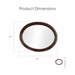 Furniture of America Ramsaran Traditional Wood Frame Oval Mirror in Brown Cherry